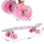 MalPlay Svietiaci skateboard kvety LED RGB KOLIESKA