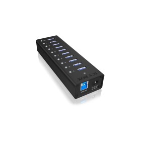 IcyBox IB-AC6110 USB Hub čierna / 10x USB 3.0 / s USB nabíjaním (IB-AC6110)