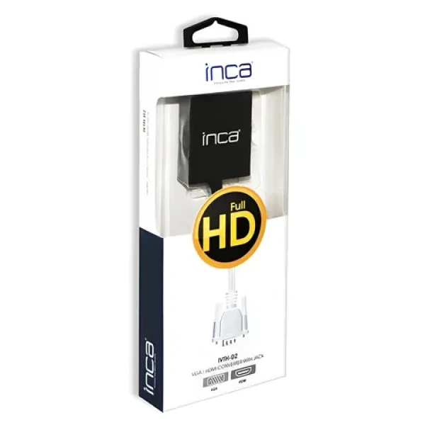 INCA IVTH-02 biela / Redukcia / VGA + USB-A + audio na HDMI / 0,2 m (IVTH-02)