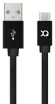 Xqisit Cotton čierna / USB-C kábel / USB 3.0 / 1,8 m (27749)