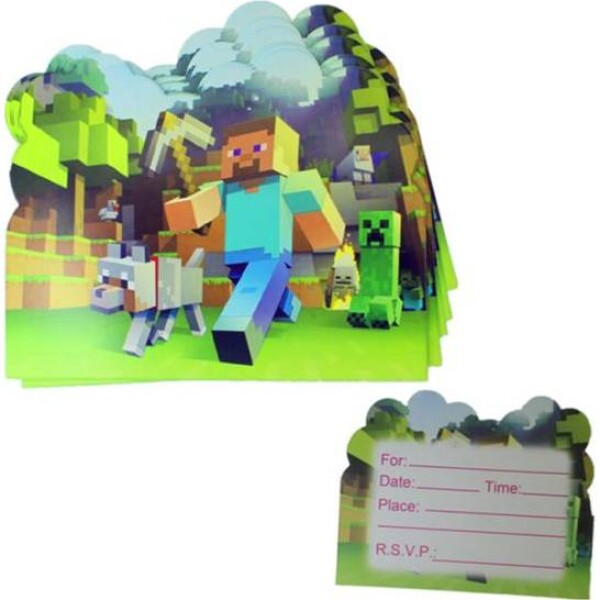 Pozvánka na narodeniny 10ks Minecraft - Cakesicq - Cakesicq