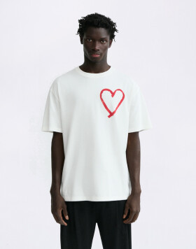 Thinking MU Tape Heart Aaron Tee WHITE M