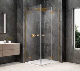 POLYSAN - GLOBE GOLD MATT obdĺžniková sprchová zástena 1200x800, rohový vstup, číre sklo GB5280G