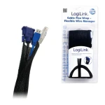LogiLink Káblový organizér flexibilná čierna / Káblový organizér / 180 cm / -30 až 125 °C (KAB0006)