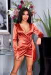 Sexy Koucla Satin Minidress in Wrap-look Einheitsgroesse