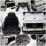 Mamido Elektrické autíčko Mercedes G63, biele s penovými EVA kolesami, mäkké sedátko, licencované