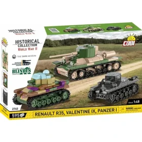 Cobi 2740 3 tanky: Panzer I, Valentine IX, Renault R, Tank Museum, Les Blindes in Saumur, DPM