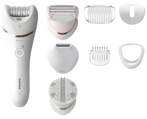 Philips BRE735/00 bielo-ružová / Epilátor / 2 rýchlosti / 32 pinziet / mokré a suché holenie / 40 min prevádzka (BRE735/00)