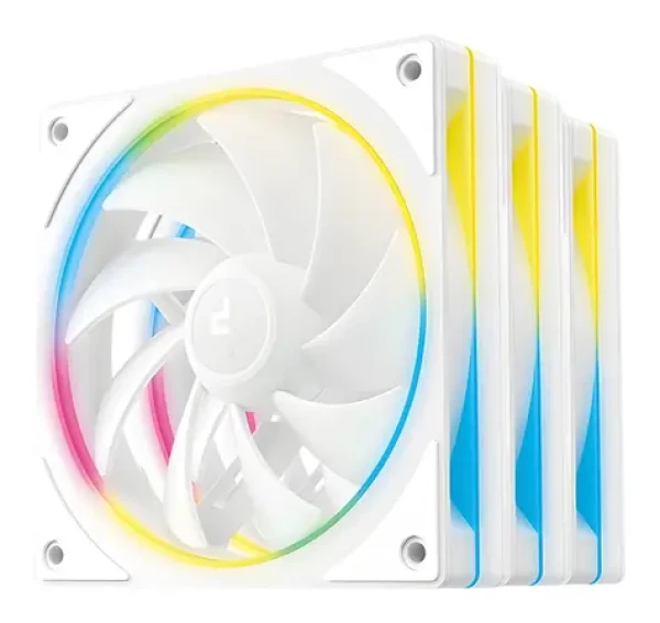DEEPCOOL FL12 SE biela / Sada 3 kusy / 120mm / 50.74 CFM / 28.7 dB / ARGB (R-FL12SE-WHAPN3-G)