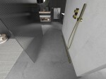 MEXEN/S - Kioto Sprchová zástena WALK-IN voľne stojaca 100 x 200, prúžky 8 mm, zlatá 800-100-002-50-09