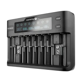 EverActive UC-800 čierna / Nabíjačka pre Ni-MH a Li- ION batéria / AA / AAA / 9V / LCD displej / až 10 batérií (UC800)