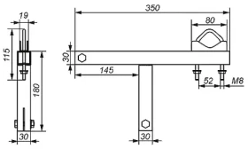 OEM OK-50W13 / Držiak stožiaru na komín / bez vŕtania / stožiar do 50 mm / galvanizovaný (OK-50W13)