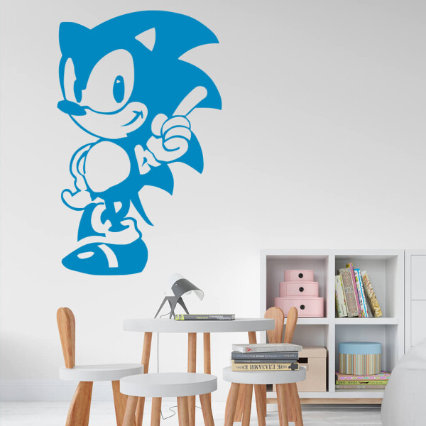 Veselá Stena Samolepka Ježko Sonic Farba: modrá, Veľkosť: 60 x 37 cm
