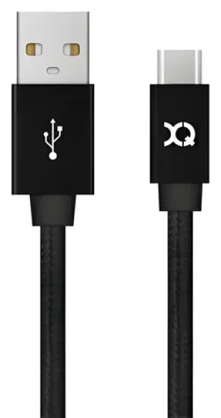 Xqisit Cotton čierna / USB-C kábel / USB 3.0 / 1,8 m (27749)