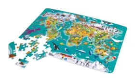 Hape Detské puzzle - Mapa sveta 2 v 1/100 dielikov/od 5 rokov