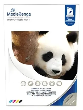 MediaRange A4 lesklý samolepiaci fotopapier / Fotopapier / 50 listov / 115 g/m2 / atramentový (MRINK119)