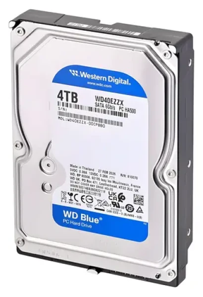 WD Blue 4TB / HDD / 3.5" SATA III / 5 400 rpm / 128 MB cache / 2y (WD40EZZX)