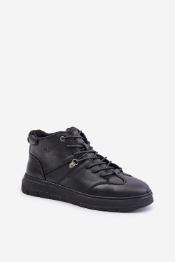 Pánske kožené zateplené členkové tenisky Lee Cooper Black 42