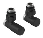 SAPHO - COMPACT BLACK pripojovacia sada ventilov ručná rohová, čierna matná CP5115BS