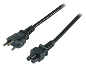 EFB EK495.1,8V2 čierna / Sieťový napájací kábel / Švajčiarska zástrčka - C5 / 1,8 m / 2,5 A / 250 V (EK495.1,8V2)
