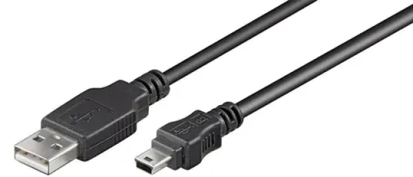 MicroConnect kábel USB2.0 A (M) - miniUSB B (M) 1m čierna / 480Mbit/s (USBAMB51)