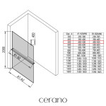 CERANO - Sprchová zástena Walk-in Onyx Top Cube Ľ/P - 8 mm - hranatá vzpera + polička/držiak na uteráky - čierna matná, bronzové sklo - 50x200 CER-979860