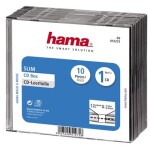 Hama CD BOX SLIM náhradný obal, 10 ks/bal., transparentná/čierna - HAMA 51275