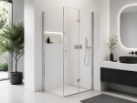 CERANO - Sprchovací kút Volpe L/P - 6 mm - chróm, transparentné sklo - 60x100x190 - zalamovacia CER-427174