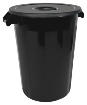 DENOX Odpadkový kôš Industrial 100 l čierna / Ergonomické madlá / HDPE / 3,5 mm stena / -10 až +75 °C