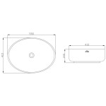INVENA - Umývadlo na dosku ASTRI TREND 55 cm, oval CE-30-001-W