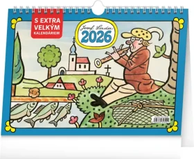 NOTIQUE Stolný kalendár Josef Lada s extra veľkým kalendáriom 2026, 30 x 21 cm (PGS-35300)