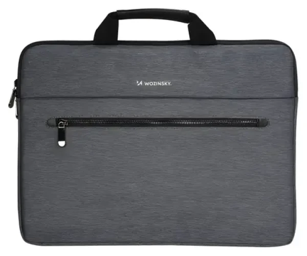 Wozinsky WTL-15 šedá / Taška na notebook / 15,6" / držadlo / kovový zips