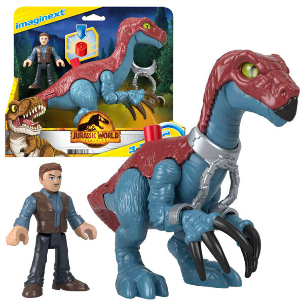 Jurassic World sada Imaginext figúrky Therizinosaurus a Owen