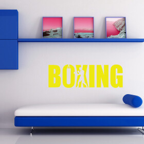 Veselá Stena Samolepka Nápis boxing Farba: žlutá, Veľkosť: 80 x 23 cm
