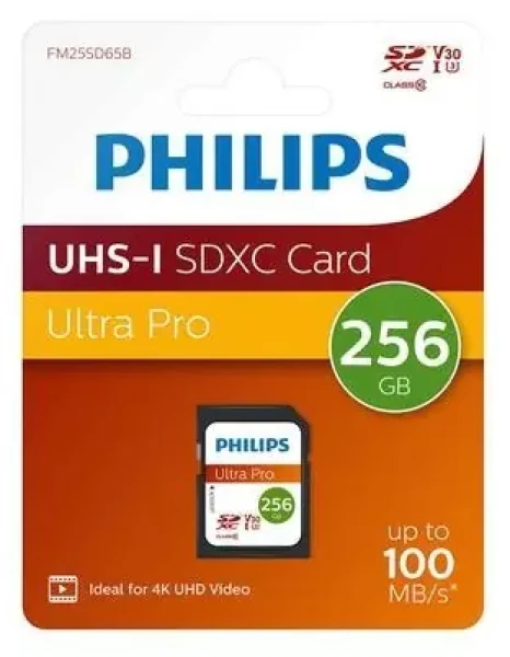 Philips SDXC 256GB / Pamäťová karta / Class 10 / UHS-I U3 / V30 / A1 / čítanie 100 MB/s (FM25SD65B/00)
