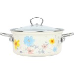 Belis BELIS Smaltovaný rendlík so sklenenou pokrievkou MEADOW 20 cm/2,6l - Belis - Belis