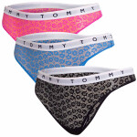 Tommy Hilfiger 3Pack tangá nohavičky UW0UW025240VH Black/Pink/Blue S