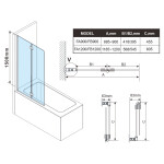 POLYSAN - ROTA BLACK vaňová zástena skladacia 1200, číre sklo FB120