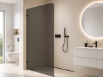 CERANO - Sprchová zástena Walk-in Orbis Ľ/P - 8 mm - čierna matná, grafitové sklo - 70x200 CER-978738