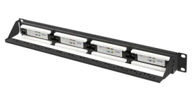 Lanberg PPUA-1024-B čierny / Patch panel / 24 portov / RJ-45 / Cat6a / UTP / 1U / 19" (PPUA-1024-B)