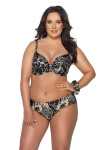Dámske brazílske plavky SF 185/5/B Mocca with Black - Ava 3XL béžová s černou