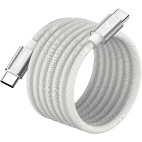 YENKEE YCU MAGNETIC 02 Kábel USB-C (M) - USB-C (M) 1.5m biela / 100W / 480Mb/s (8590669394494)