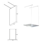 BESCO - Walk-in sprchovací kút AVEO DUE - Pevná stena - Bez pevnej steny, Rozmer A - 110 cm BCAVEODUE110