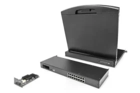 Digitus Modulárny KVM switch 16 portov Cat 5 / KVM switch / 16 serverov / dosah 60 m / 1U rack / kaskádovateľný (DS-72217)