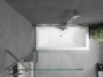 MEXEN/S - Cube obdĺžniková vaňa 170 x 80 cm s panelom + vaňová zástena 90, transparent, chróm 550517080X9509000001