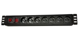 Lexi-net Rozvodný panel 7x230V- 3M / Rozvodný panel / 19" / 1,5 U / Prepäťová ochrana (NAPPAN2237B)