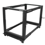 StarTech Open Frame 12U čierny / Stojanový rack / 19" / nastaviteľná hĺbka / nosnosť 544 kg (4POSTRACK12U)