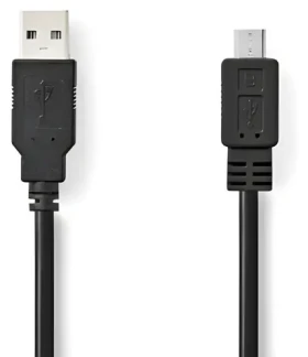 Nedis USB 2.0 kábel čierna / Kábel USB / USB-A - Micro-B / 480 Mbps / 2 m (CCGB60500BK20)