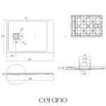 CERANO - Sprchová vanička obdĺžniková Pablo - SMC/minerálny kompozit - štruktúrovaná čierna matná - 100x70x3 CER-481102