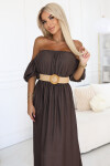 Boho maxi šaty 614-1 Chocolate - Numoco UNI